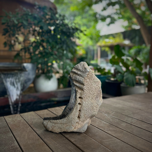 Abstract Stone Face Sculpture