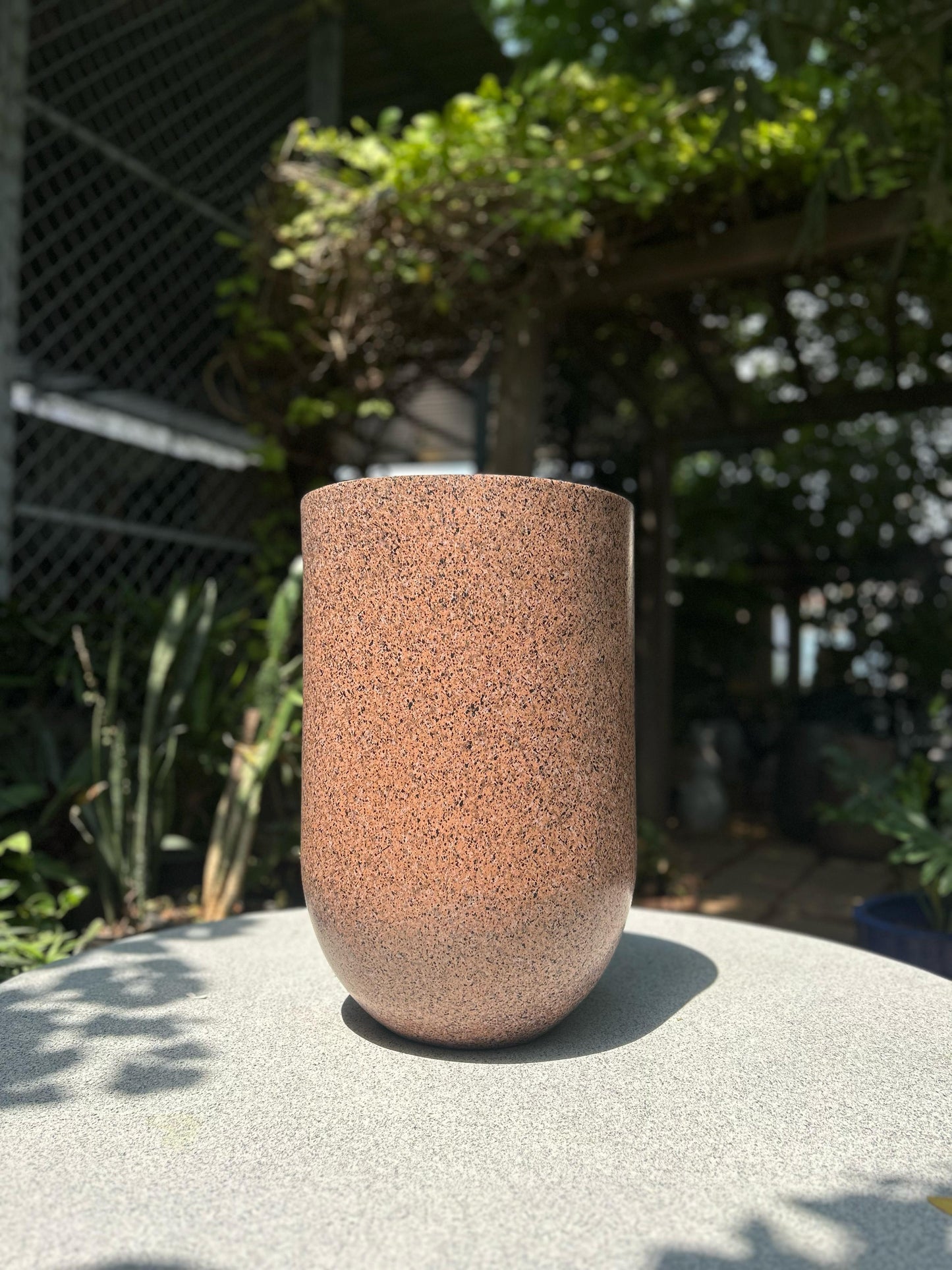 Stone Finish Tall Planter