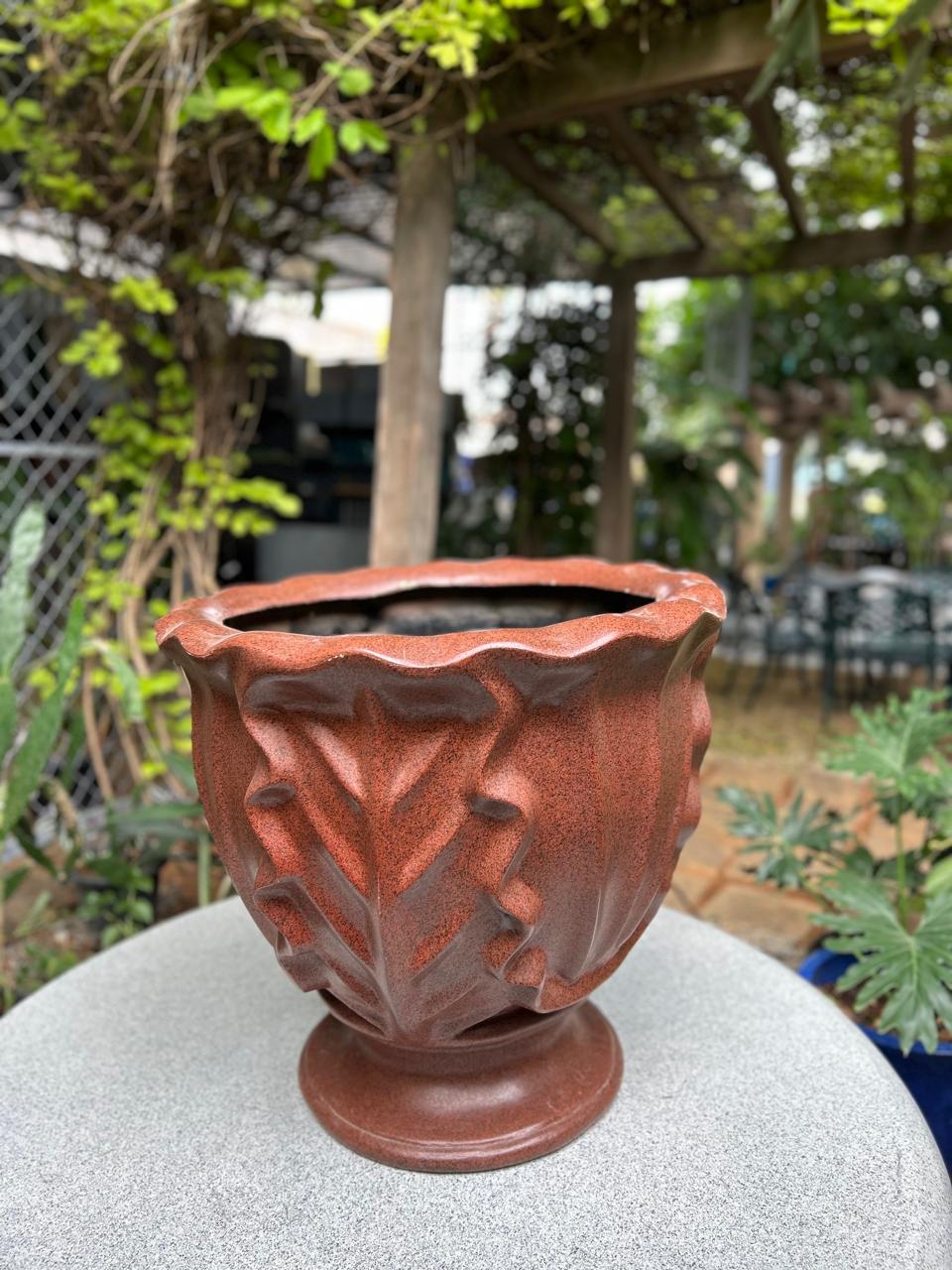 Vintage Style Rust Brown Urn Planter