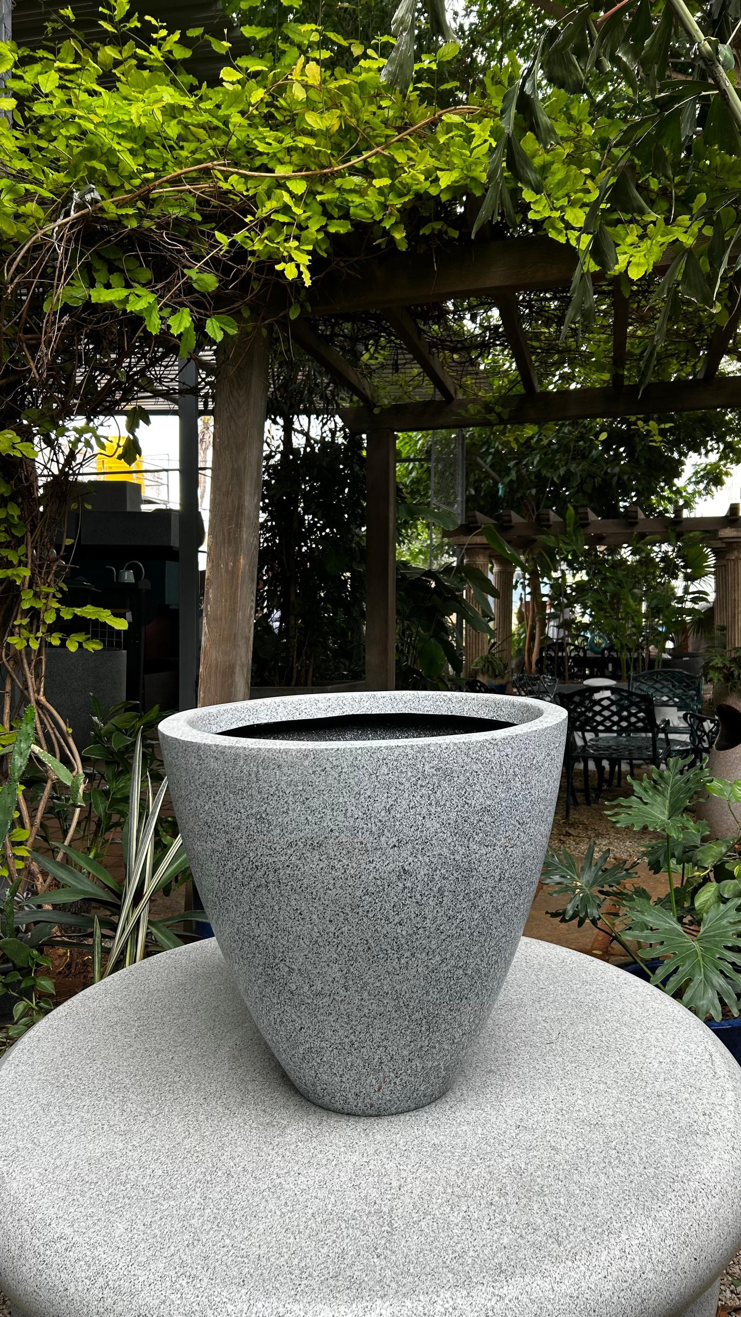 Textured White & Grey Stone Effect Planter