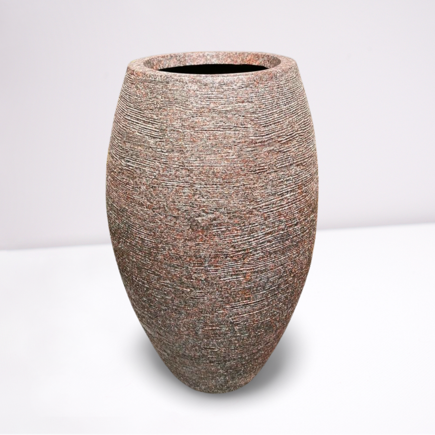 Textured Dark Brown Oval Outdoor Planter
