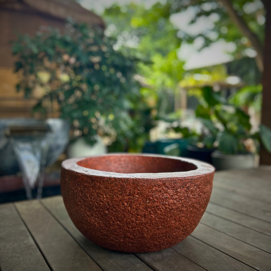 Small Bowl-Shaped Fiber Planter