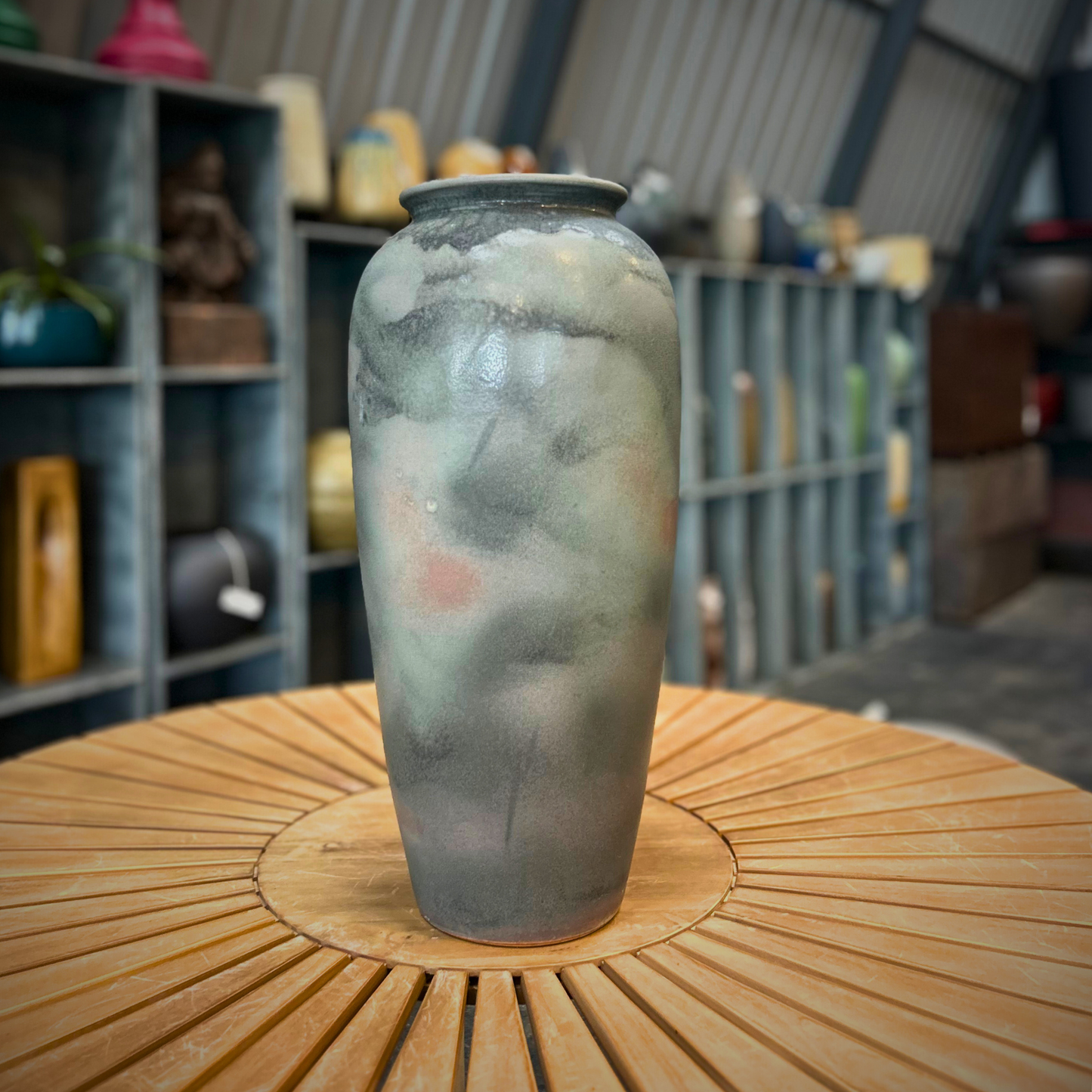 Glossy Grey Ceramic Vase
