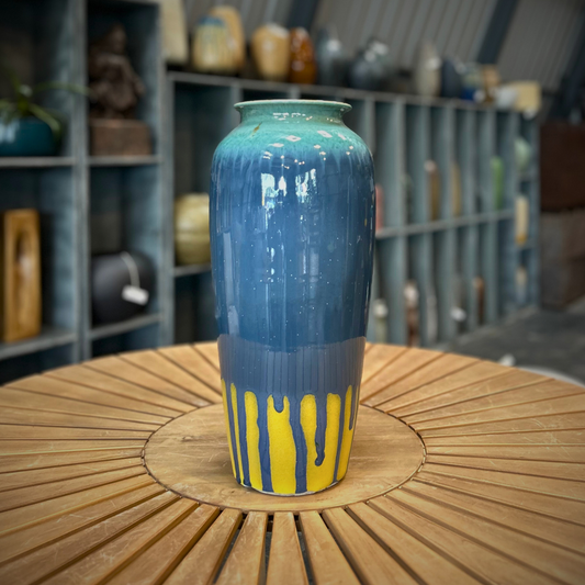 Marble-Effect Ceramic Vase