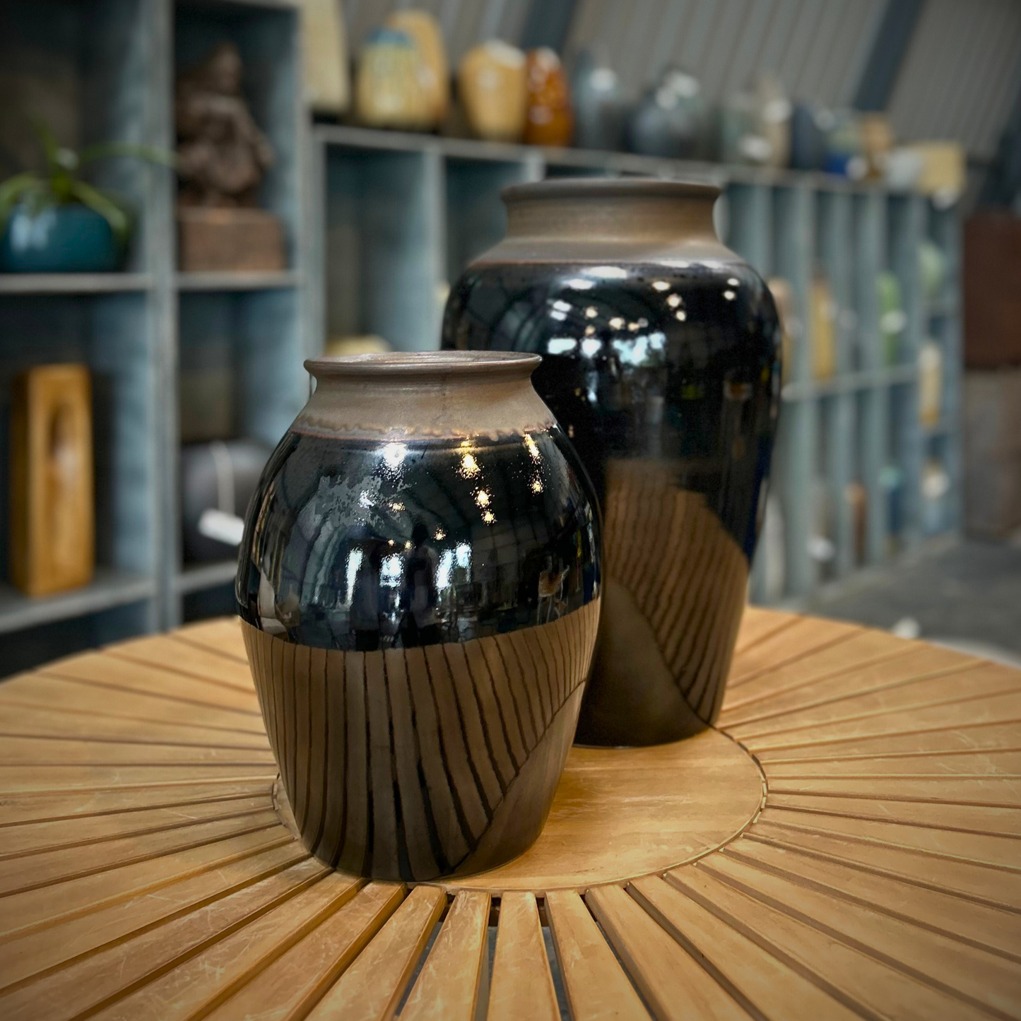 Midnight Glow Black Vase