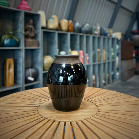 Midnight Glow Black Vase