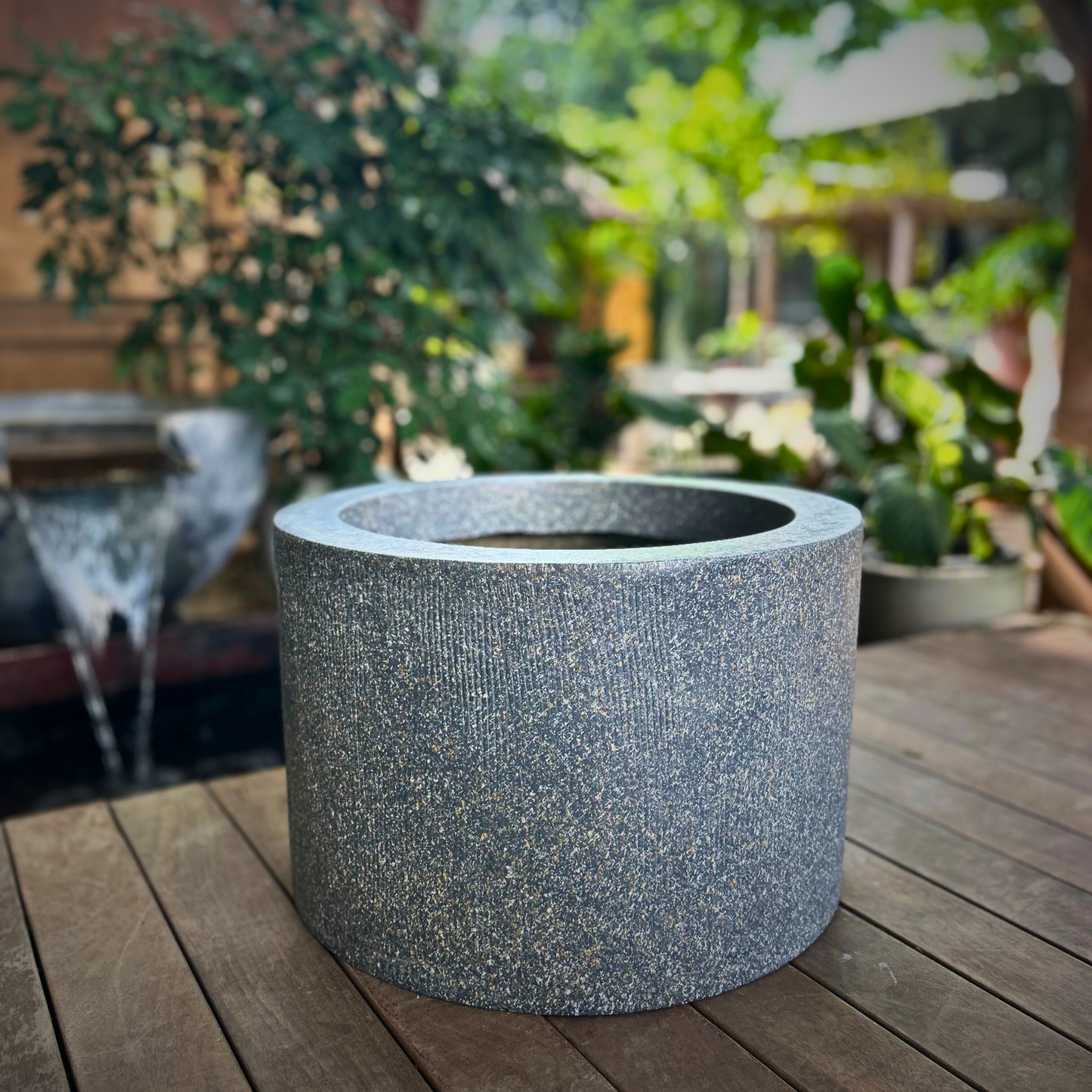 Round Charcoal Planter