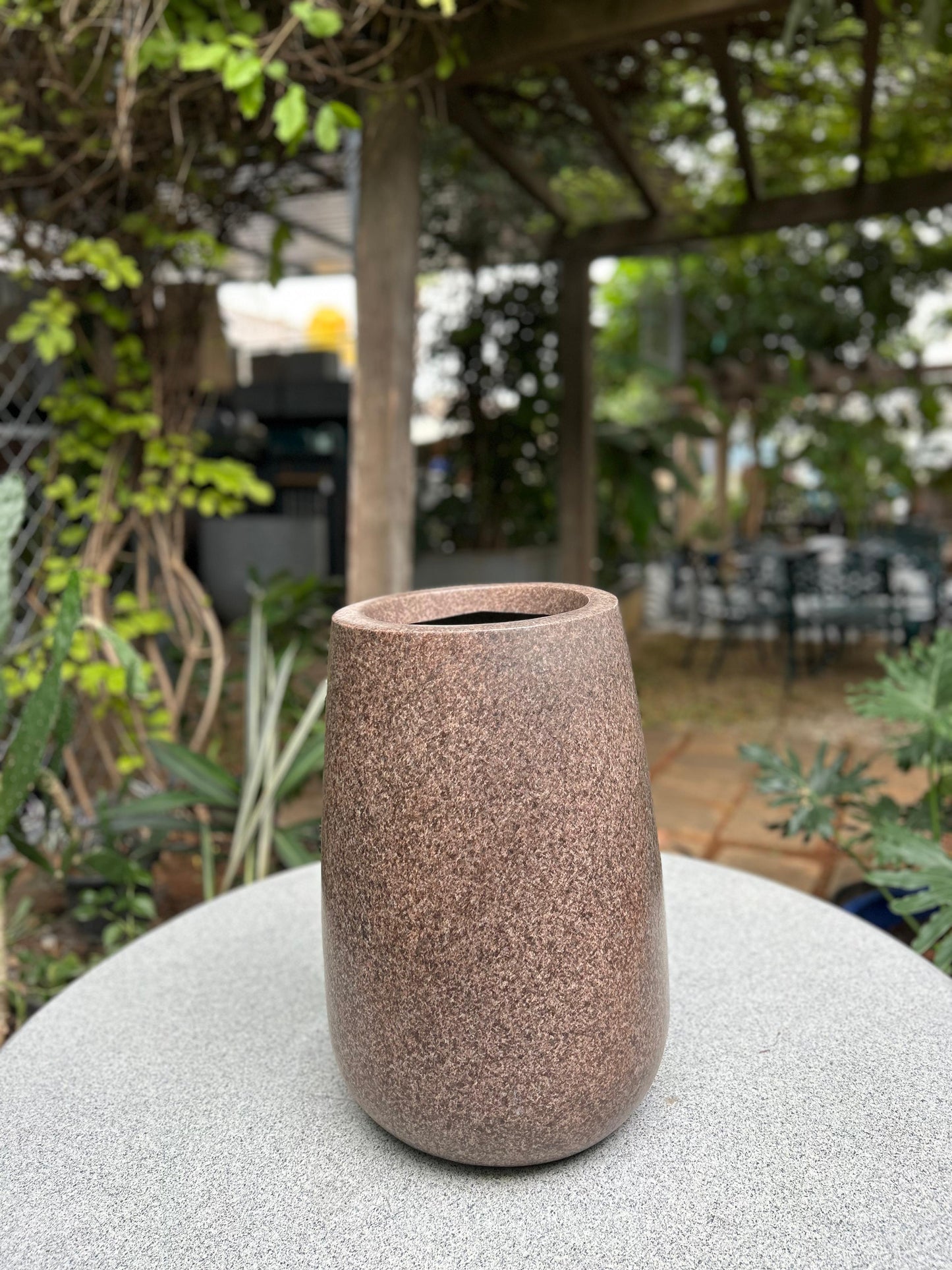 Textured Brown Stone Effect Planter