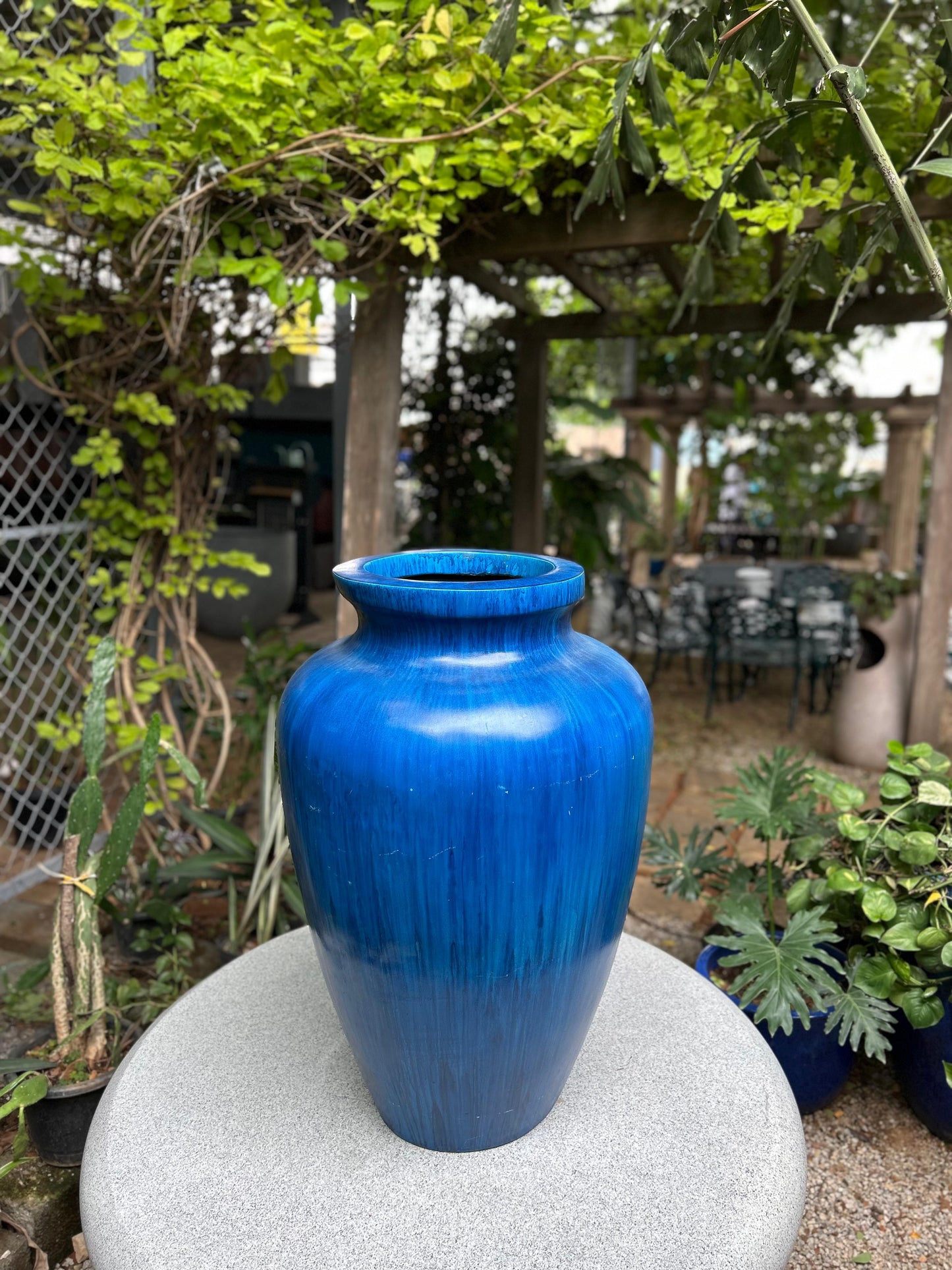 Tall Royal Blue FRP Garden Planter