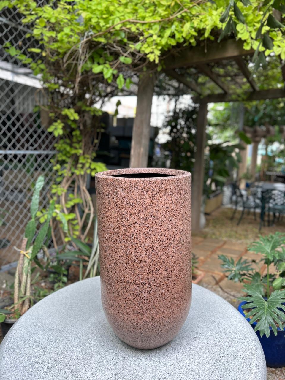 Tall Reddish Brown Outdoor Planter