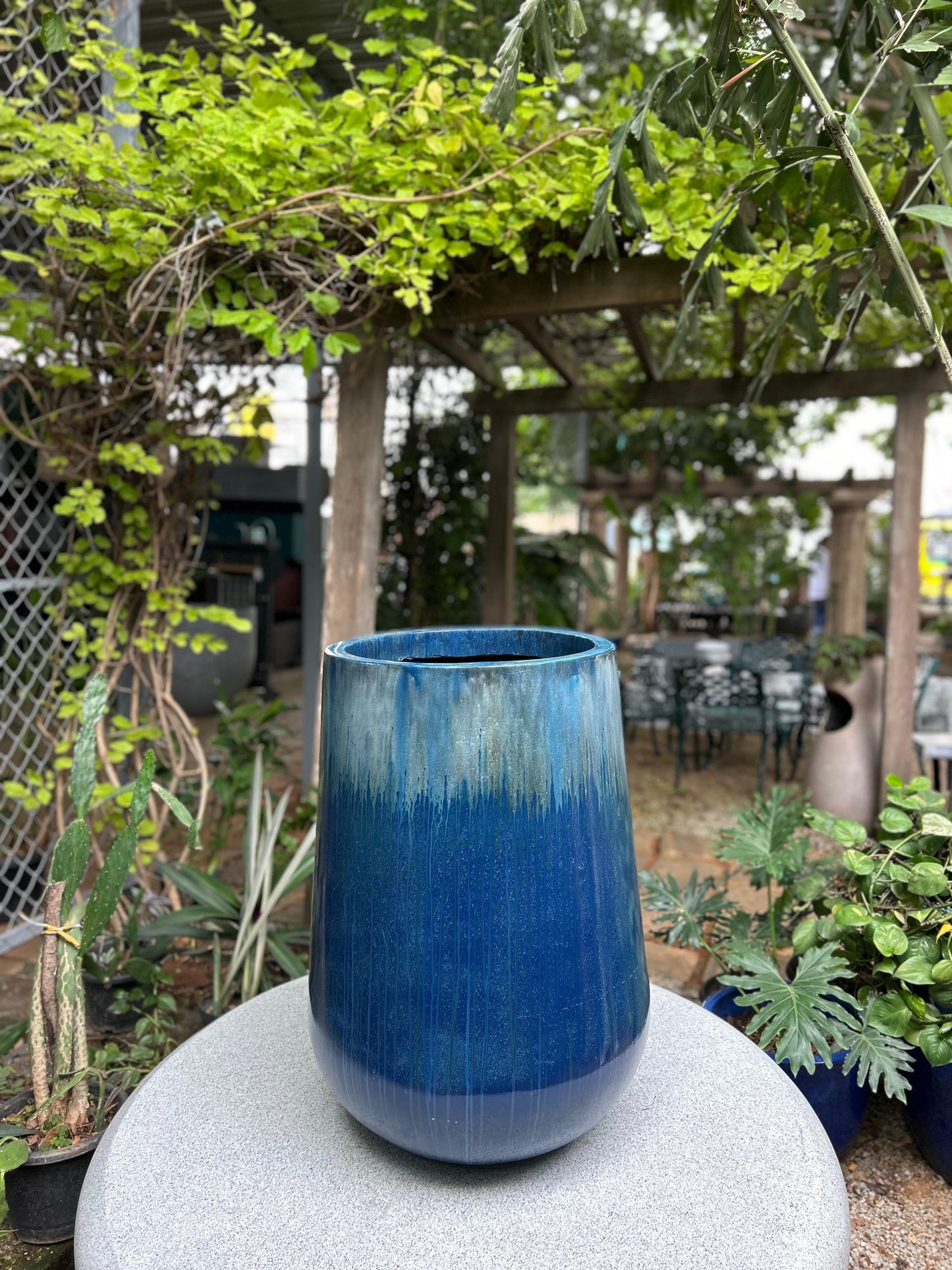 Bluish Shade Textured Garden Planter