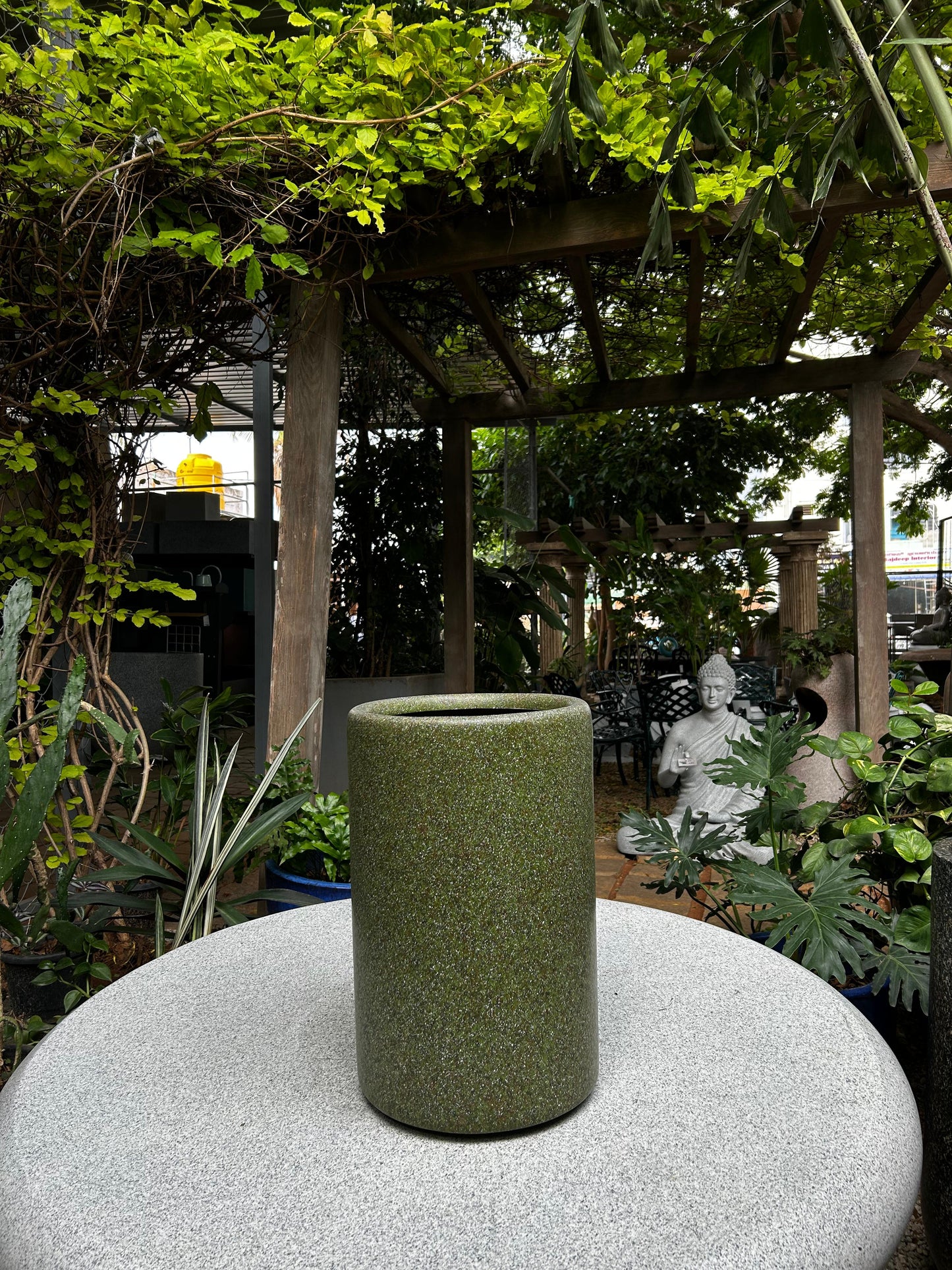 Olive Green Garden Vase