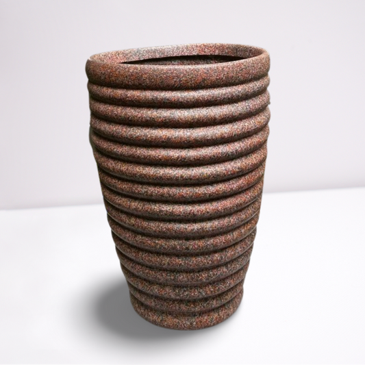 Textured Reddish-Brown Patio Pot